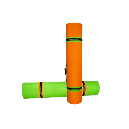 Rubber Dockie 9x6 ft Premium Foam Floating Water Mat Pad (Green & Orange)