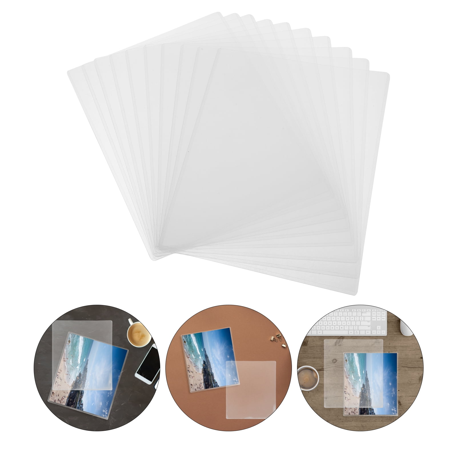Melantax 10 Pack Clear Waterproof Plastic Photo Protectors for Documents, Posters and Certificates, Multipurpose Paper Protectors (8.5 x 11 inches)