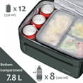 thumbnail image 6 of Tirrinia Extra Large Lunch Bag For Women Men 13L/22 Can, Insulated Leakproof Adult Reusable Lunch Box Meal Prep Bento Box Cooler Tote with Dual Compartment, Grey, 6 of 8