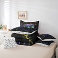 thumbnail image 5 of Manfei Black Game Console Bedding Comforter Set 7pcs for Teen, Futuristic Lightning Queen Bedding Sets, Gamepad Player Reversible Queen Sheet Sets, Breathable Home Decor, 5 of 7