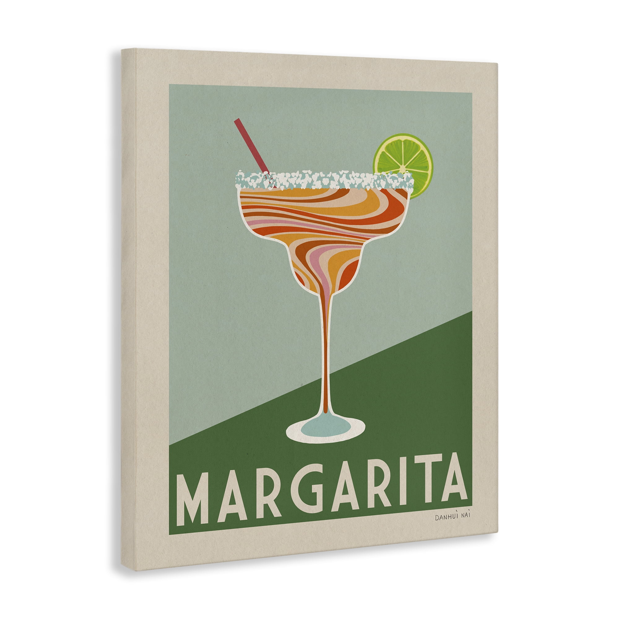 Stupell Industries Retro Swirled Margarita Food & Beverage Painting Wrapped Canvas Art Print Wall Art, 24 x 30