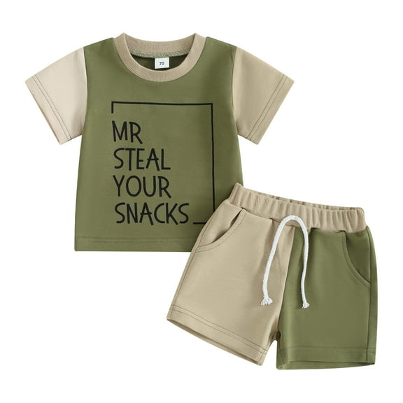 Bagilaanoe 2pcs Toddler Baby Boy Shorts Set Short Sleeve Letter Print T Shirt Tops   Shorts 6M 12M 18M 24M 3T Kids Casual Summer Clothes