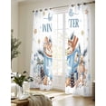 thumbnail image 5 of Blue Christmas Sheer Curtains 84 Inch Length 2 Panels Set for Living Room/Bedroom, Coffee Xmas Pine Cones Vintage Botanical Kitchen Curtains Grommet Semi-Sheer Curtains Window Treatments 42"x84"x2, 5 of 7