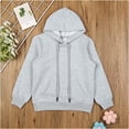 thumbnail image 4 of renvena Girls Casual Hooded Jumpers Pullover Hoodie Long Sleeve Sweatshirts with Pocket 3-14 Grey 5-6, 4 of 7