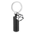 thumbnail image 3 of Llavero conmemorativo con forma de pata de perro, colgante de joyería para cenizas, práctico colgante de joyería Negro, 3 of 9