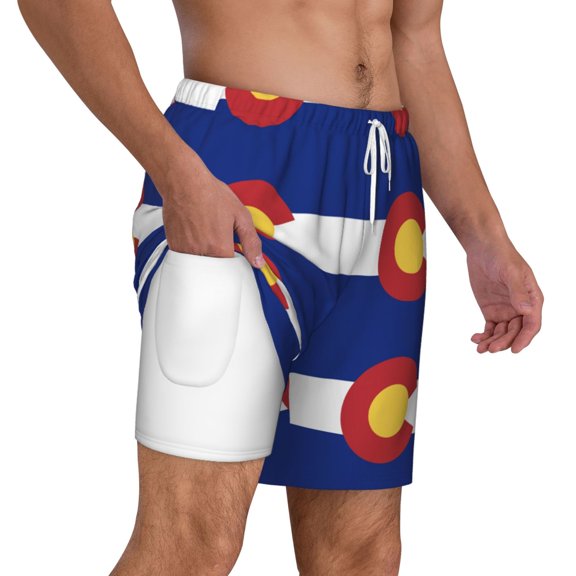 Men's Colorado Swim Trunks with Compression Liner Bathing Suit Swimwear