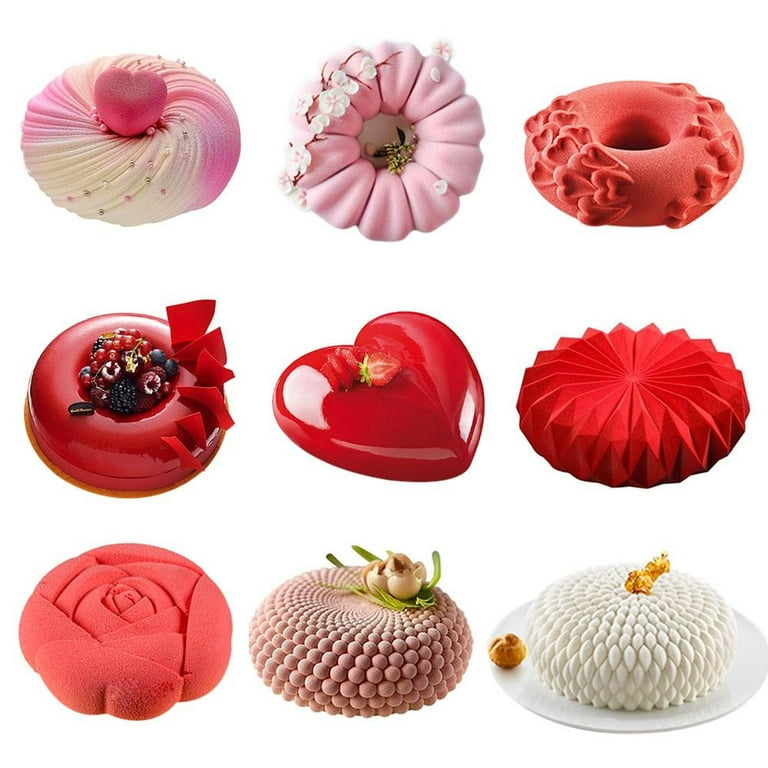 Small Cake Spritz Cookie Equipment Valentine's Silicone Molds DIY Day  Chocolate Cake Aromatherapy Baking Epoxy Tool Cake Mould Air Bake Cake Pan  with 