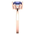 thumbnail image 3 of 2.32 ctw 3 Stone Anniversary Ring for Women | Princess Cut Simulated Tanzanite | Hyperallergenic Solid 14K Rose Gold, 3 of 5