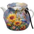 thumbnail image 1 of Cute Hummingbird Sunflower Tea Pots Cosy Cotton Tea Cosy for Teapots Dust Cover Breakfast Insulation Lid Warmer Tea Cosy Kitchen Coffee Table Decorative Accessories, 1 of 6