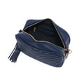 thumbnail image 4 of Daisy Rose Quilted Cross body bag with tassle - PU Vegan Leather - Navy, 4 of 6