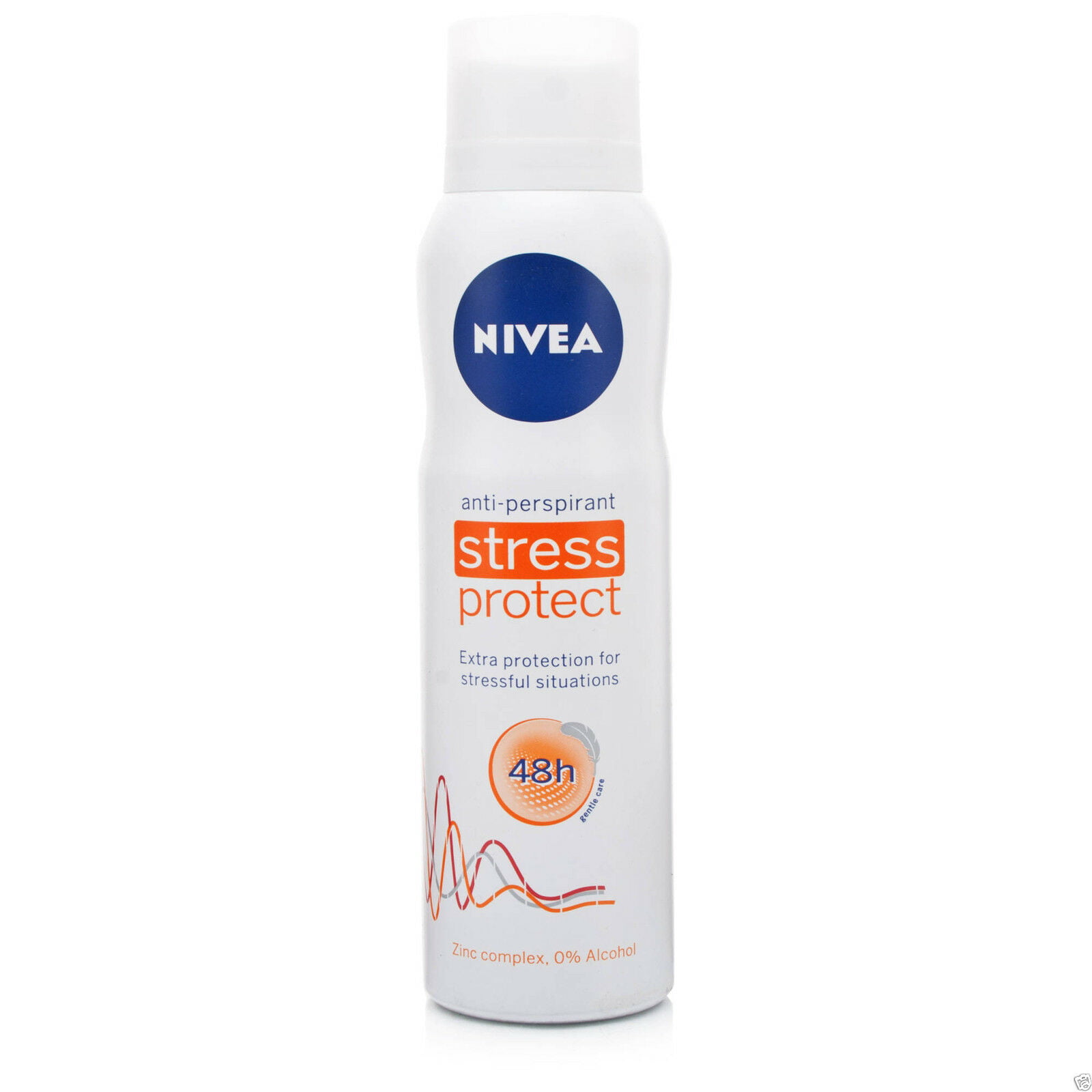 Nivea Stress Anti-Perspirant Zinc Complex 0% Alcohol - 150ml (LOT of 2) -