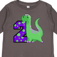thumbnail image 4 of Inktastic 2nd Birthday Dinosaur Boys Long Sleeve Toddler T-Shirt, 4 of 5