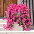 thumbnail image 1 of Bougainvillea - Flores artificiales para decoración al aire, 2 piezas de vid de seda sintética, guirnalda colgante de buganvillas para porche, 1 of 4