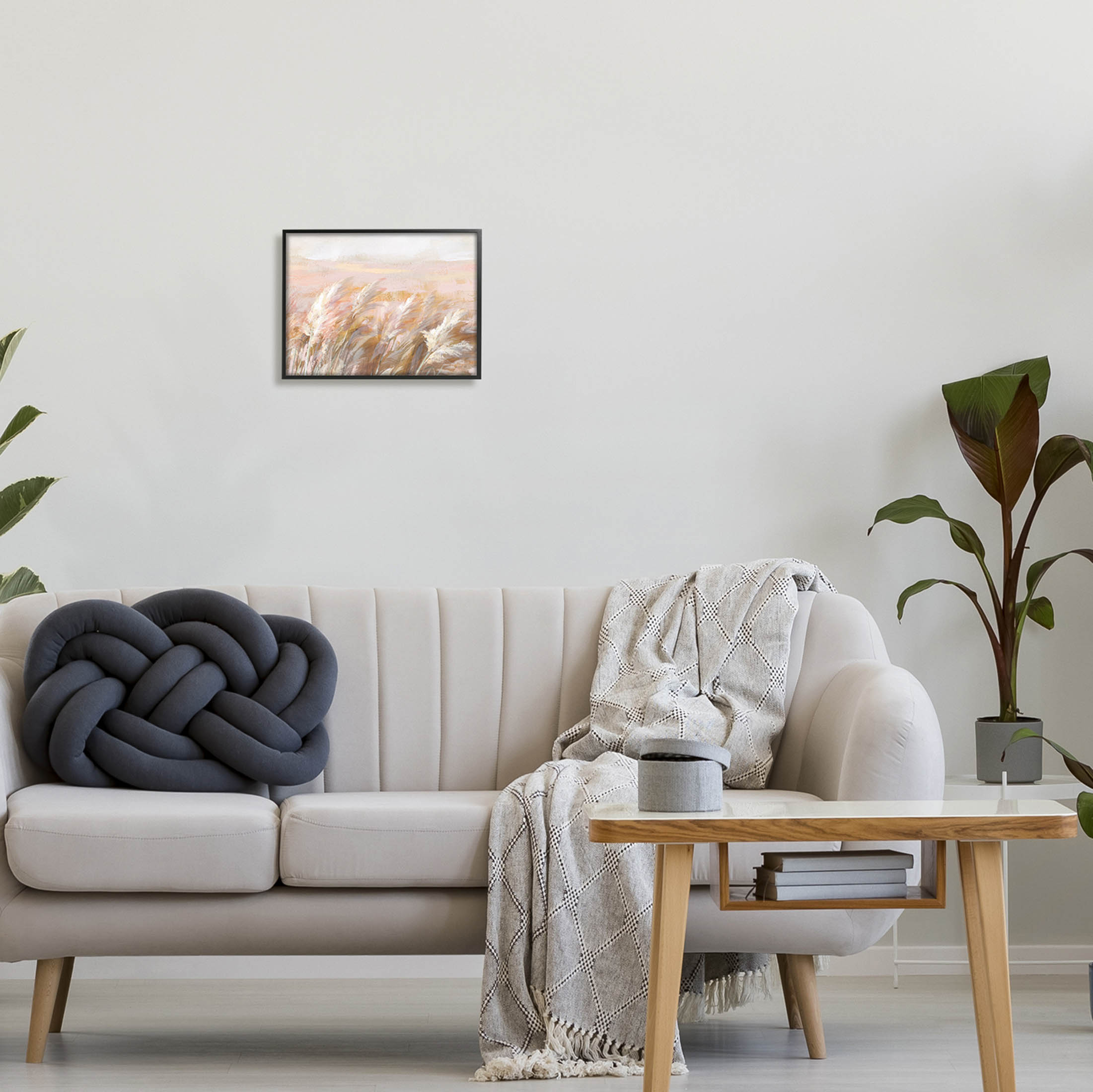 Stupell Industries Beige Breezy Prairie Grasses Painting Black Framed Art Print Wall Art, Design by Danhui Nai