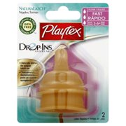 Playtex BPA Free Drop-Ins NaturaLatch Latex Nipple - Fast Flow - 4 Pack
