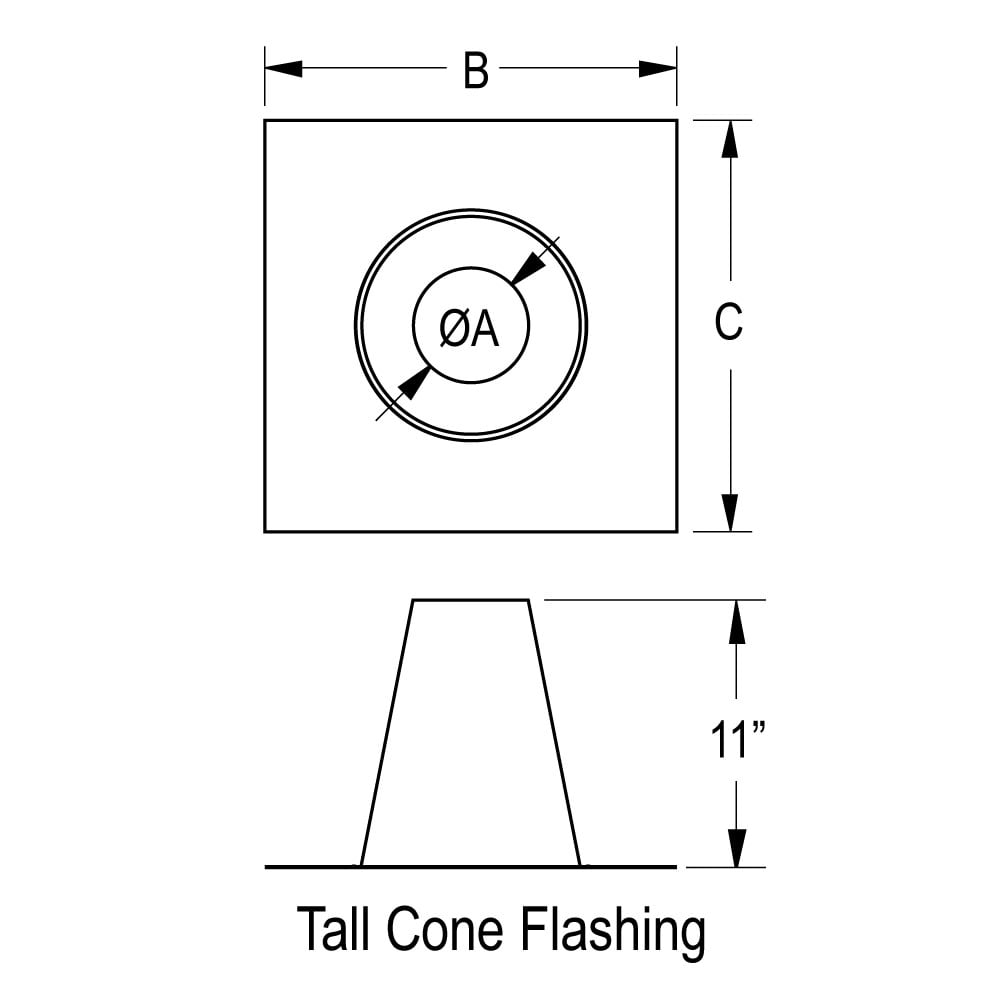 M & G Duravent 4PVP-FF 4 Inch  Pelletvent Pro Flashing  Tall Cone