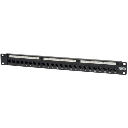 TRIPP LITE 24-Port 1U Rackmount Cat5e Feedthrough Patch Panel, RJ45 Ethernet