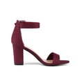 thumbnail image 3 of BLISSFUL STEP Woman's Sandals Block Heels Ankle Strap Open Toe Sandals Burgundy 7.5, 3 of 6