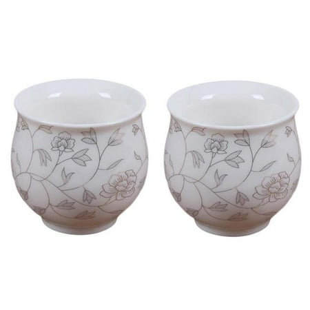 

Panda Superstore PF-HOM367125011-DORIS00026-RP 3.4 oz Chinese Porcelain White Kongfu Gold Leaves Japanese Tea Cups 2 Piece