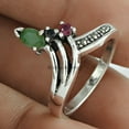 thumbnail image 2 of Genuine Emerald, Sapphire & Ruby Multi Gemstone Ring, Pure 925 Sterling Silver, Wedding Stackable Metaphysical Gifts Ring, Anxiety Ring, Super Designer Handmade Unique Jewelry For Women Size 7, 2 of 5