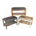 thumbnail image 4 of Solid Acacia Padded Bench with Shelf in Gray, 4 of 6