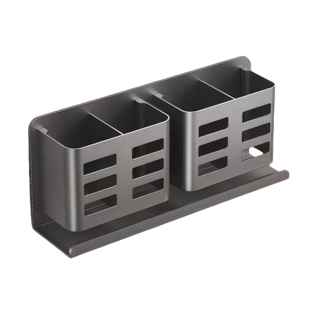 Soporte para en La Pared Aluminio Cepillos Dientes Estante Almacenamiento (gris Oscuro)