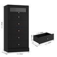 thumbnail image 3 of Homfa 6 Drawer Dresser, 51.4" Tall Chest of Drawers with Glass Doors, Wood Storage Cabinet for Bedroom Living Room, Black, 3 of 7