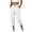 White Pant, variant on Kvture Womens Cargo Capris Pants Elastic Waist Hiking Pants Summer Casual Holiday Pants with Pockets Khaki Pant M
