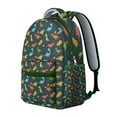 thumbnail image 2 of Roaring Dinosaur in Nature Print Backpack for Student Cute Dino Pattern Watercolor Forest Theme Student School Bookbag, 2 of 6