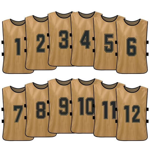 Chaleco 12 PCS Adultos Fútbol Pinnies Jerseys del equipo de fútbol de secado rápido Deportes juvenil Tomshoo Chaleco