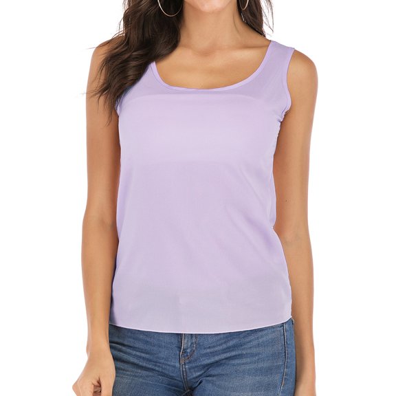 Women's Sleeveless Chiffon Tank Top Summer Casual Tops Breathable Chiffon Vest