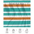thumbnail image 5 of Turquoise Orange Striped Wrap Around Bed Skirts for Queen Bed 18" Drop,Bed Skirt with Adjustable Elastic Belt Dust Ruffle Bed Valance for Bedroom Modern White Abstract Art Aesthetics Bed Frame Cover, 5 of 7