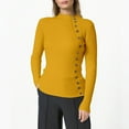 thumbnail image 2 of Fgnfyis Women's Autumn Winter Warm Half Turtleneck Button down Pullover Sweater Top Casual Comfortable Soft Knitwear Yellow XL, 2 of 5