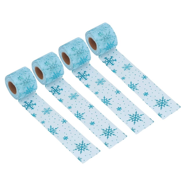 Cinta azul, 4 unidades de cinta de copo de nieve, 25 cintas para envolver regalos, mejora tu experiencia