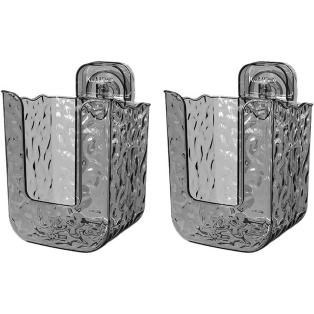 2Pack Kitchen Wipes Storage Box,Wall Mounted Tissue Box,No Punching Wall-Mounted Tissue Holder for Bathroom, Refillable Wipes Container Box,Clear Tissue Wipes Dispenser,Non-Slip