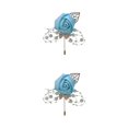 thumbnail image 4 of relayinert Broche Moderne Minimaliste Unique et à la Mode Pièce de Déclaration Épingles de Luxe pour Mariages Bleu Eau 2Set, 4 of 6