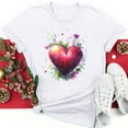 thumbnail image 2 of Jsaierl Valentines Day Shirts Womens Plus Size Love Heart Graphic Tees Soft Short Sleeve Blouse Crewneck Dressy Casual T-shirt Tops Valentines Day Gifts, 2 of 6