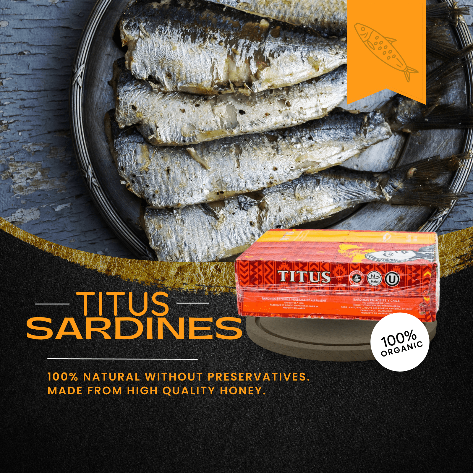Titus Sardines 50 Cans - Case