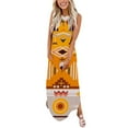 thumbnail image 2 of IROINNID Women's Sleeveless Sundress Full-Length Casual Loose Vest Maxi Dress Long Dress+Pocket Printed V-Neck Dress, 2 of 6