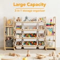 thumbnail image 3 of TACWILY Toy Storage Organizer with 6 Shelves and 12 Bins, Toy Organizers Storage Bookshelf, Kids Bin Shelf Toys Box Bookcase for Bedroom Playroom Organization Room Decor, White, 3 of 7