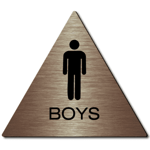 California BOYS Restroom Door Sign-Copper / Black (1 Unit)