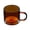 Amber, variant on Colorful Double Wall Glass Cups, Borosilicate Glass Teacups Coffee Mugs with Handle, 250ML