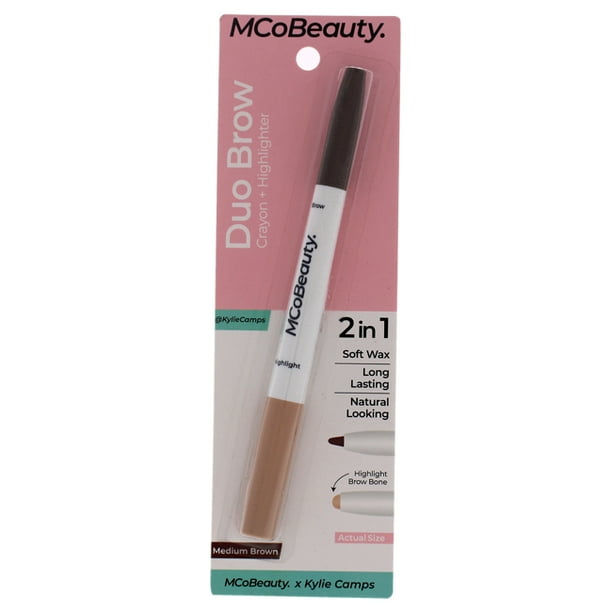 Duo Brow Crayon Plus Highlighter MediumBrown by MCoBeauty for Women