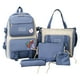 thumbnail image 2 of Set de Mochilas Escolares para Niños | Mochila de Lona de Gran Capacidad con Bolsa Mensajera, Bolsa de Cinta, Estuche para Lápices y Bolso de Mano | Combo de 5 Piezas para Escuela | Ligero y, 2 of 9