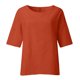 thumbnail image 4 of moda de las mujeres media manga cuello redondo color sólido camisa casual suelta top naranja / m, 4 of 5