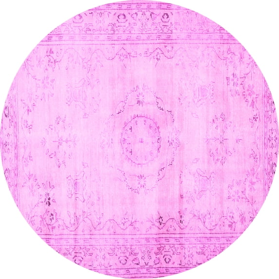 Ahgly Company Indoor Round Persian Pink Traditional Area Rugs, 5' Round