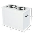 thumbnail image 5 of Pawhut Raised Pet Feeding Storage Station with 2 Stainless Steel Bowls Base for Large Dogs and Other Large Pets, White, 5 of 8