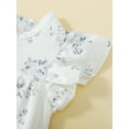 thumbnail image 6 of Chollius Newborn Baby Girls Summer Snap Crotch Jumpsuit, Flower Pattern Round Neck Romper, Lovely Flying Sleeve Bodysuit, 6 of 9