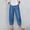 Sky Blue, variant on BUIGTTKLOP Women's Wide Leg Cropped Pants Elastic Waist Loose Trousers Lightweight Casual Capri Pants with Pockets