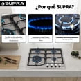 thumbnail image 2 of combo spazio parrilla a gas 4 quemadores y campana de pared extractora en acero inoxidable 60 cm, 2 of 7